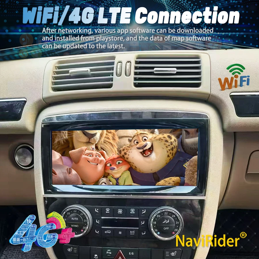 Android 15 QLED Car Radio Carplay Multimedia GPS Player BT For Mercedes Benz R Class R300 R350 R280 R320 R500 W251 2007 - 2011