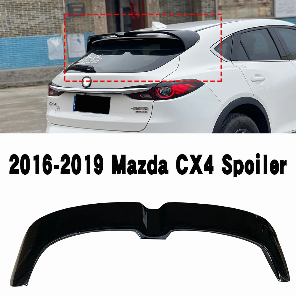 

FRP Plastic Unpainted Color Rear Roof Spoiler Tail Trunk Boot Lip Wing Car Accessories Fit For Mazda CX-4 CX4 2016 2017 2018