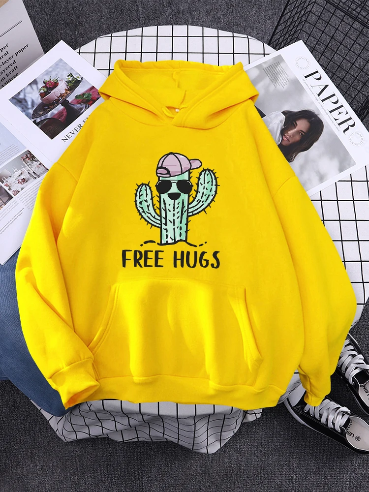  Free Hug From Spiny Cactus Design Hoody Womens Cartoons Casual Clothes Fashion Street Pullover Multicolor New Female Hoodies 