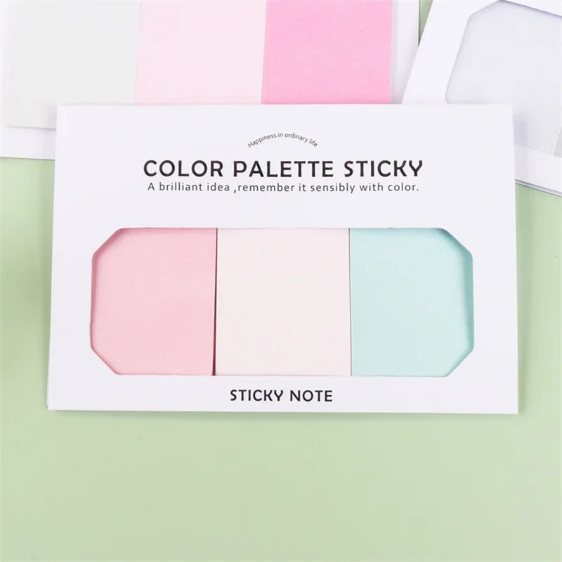 60 sheets Creative notepad Colorful multi-color index sticker Tearable message note Solid convenient stationery Random style