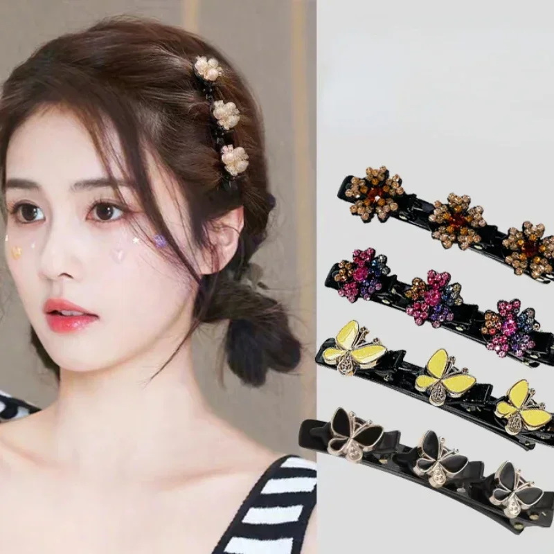 Double Layer Braided Hair Clip Broken Hair Fixed Clip Women Hairpin Korean Fixed Headband Hairpin Lazy Hair Styling Accessories