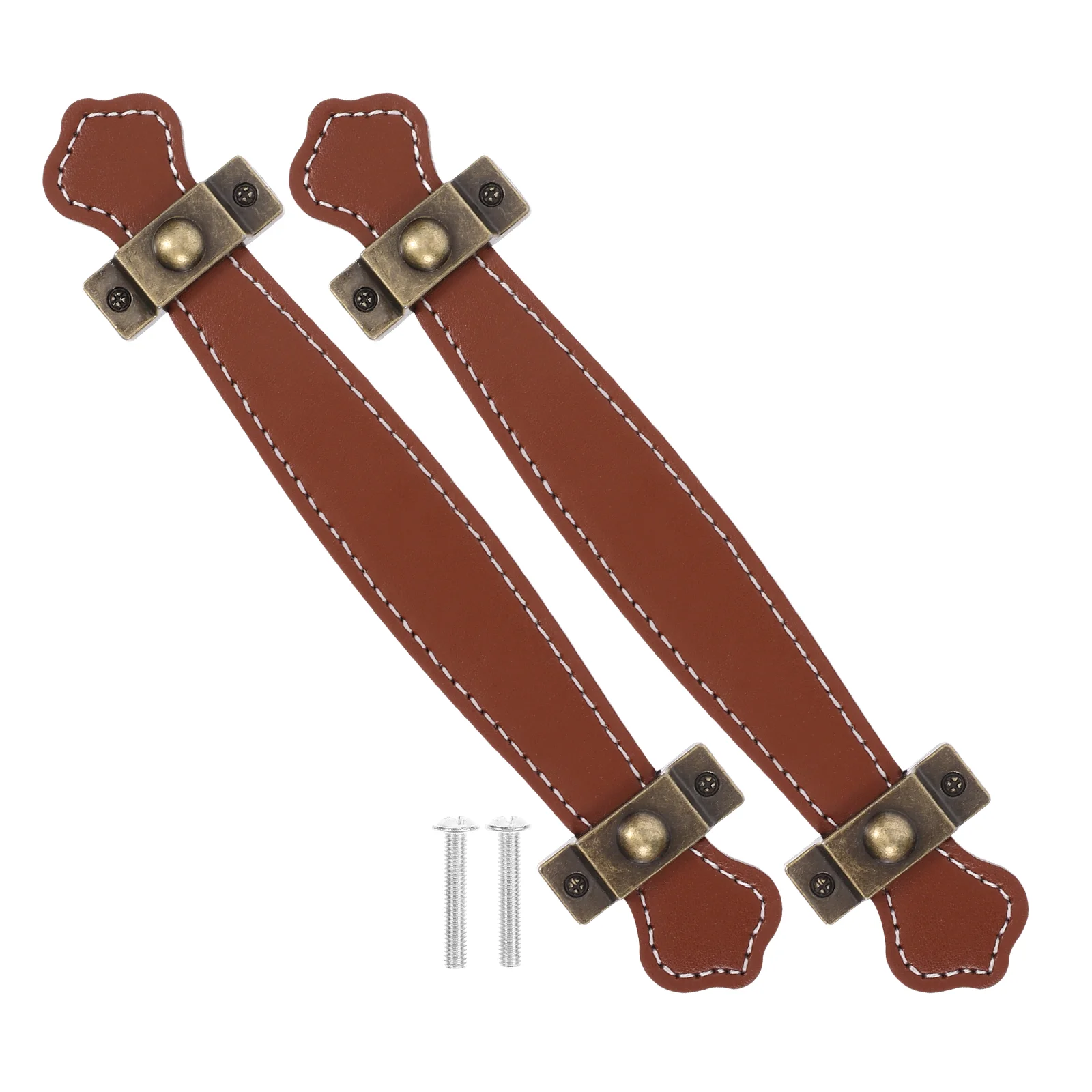 

2 PCS PU Handle Vintage Style Furniture Pull Handles Modern Kitchen Drawer Puller Pulls Trunk Traditional Cabinet
