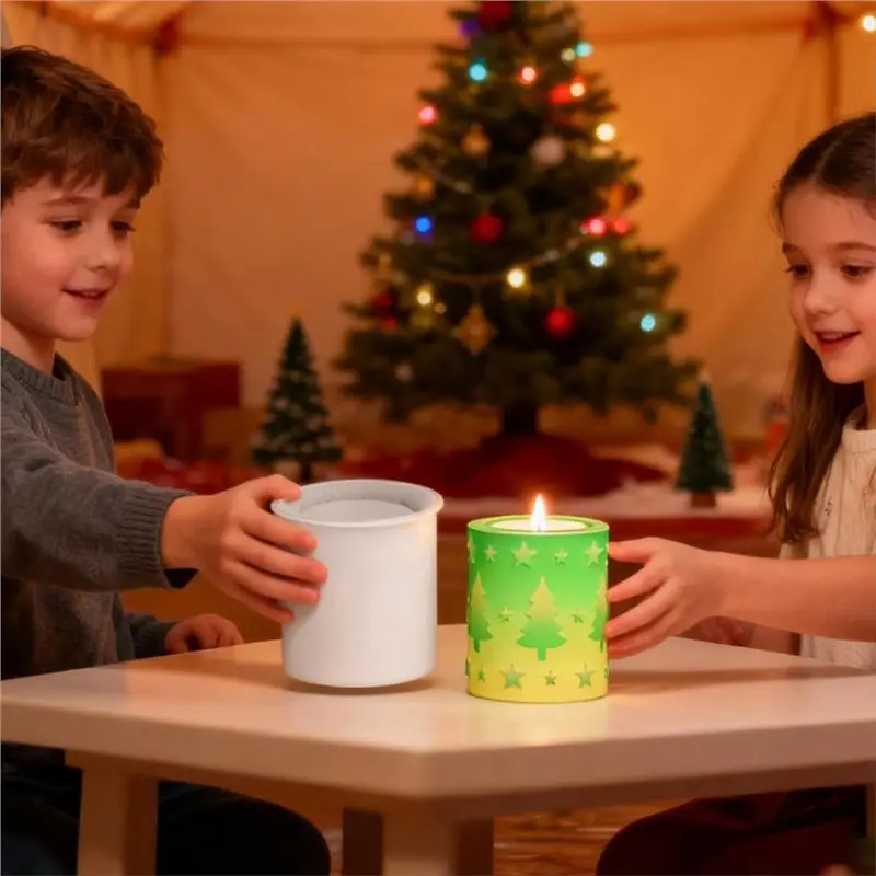 ABKU-Christmas Molds For Resin Embossed Tree Reusable Nonstick Crafting Tools Silicone Molds For Resin Casting Epoxy Christmas