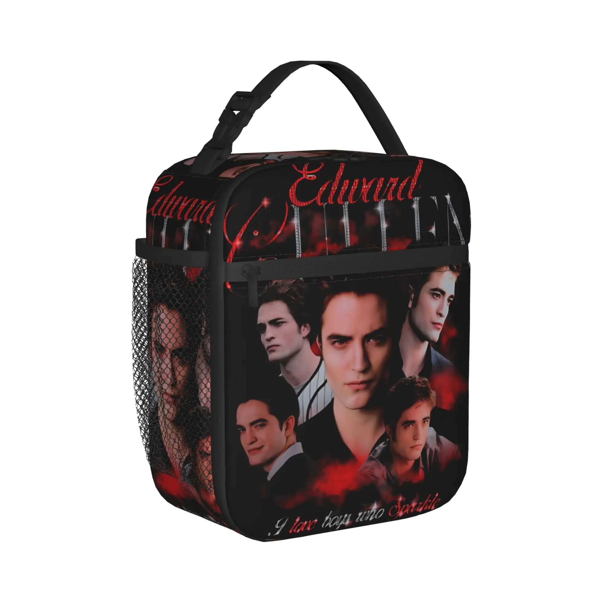 Edward Vampire  Twilight  Insulated Lunch Bag Cooler Bag Meal Container  Leakproof Tote Lunch Box for Men Women Office  Travel