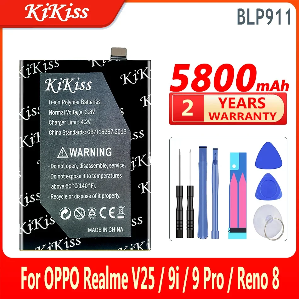 

Аккумулятор KiKiss BLP911 5800 мач для OPPO Realme V25 9i 9 Pro realme9 pro/Reno 8 Pro reno8 pro