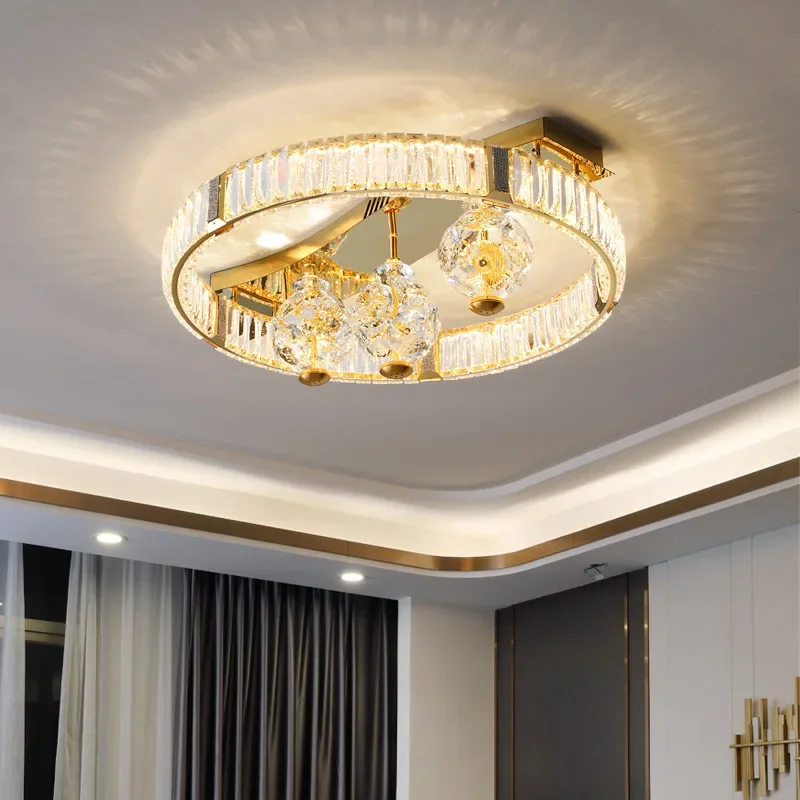 

Modern Crystal Ceiling Lights Gold Luxury Led Lamp For Living Room Bedroom Dining Room Light Stainless Steel Lustre Lamp Fixture