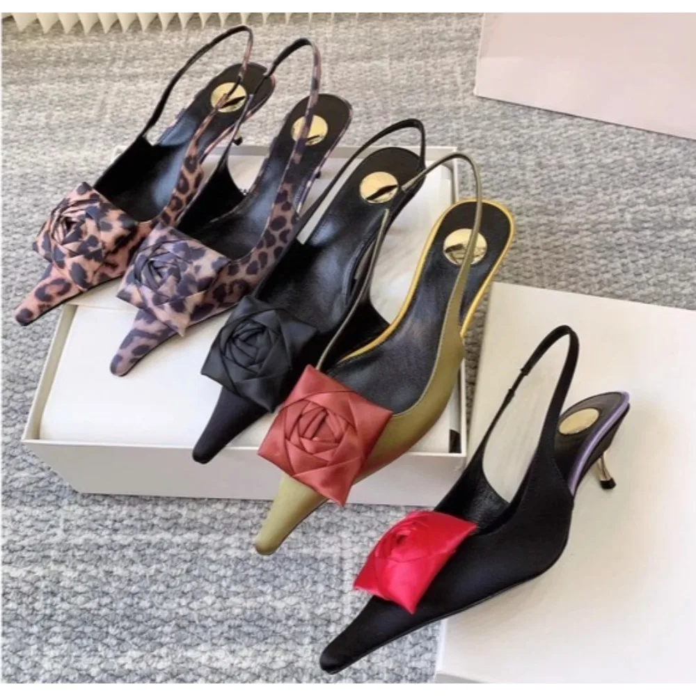 Summer Women's New Pointed Shallow Mouth Sandals Fashion Show Party Wedding Women's Large Size 42 Stiletto Sandals