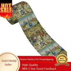 Mens Tie Classic Skinny The Garden Of Earthly Delights Neckties Narrow Collar Slim Casual Tie Accessories Gift