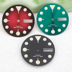 28.5 mm face NH35 luminous date dial compatible with automatic caliber NH35 NH36 7S26 4R35 black/green/black-red/bronze dials