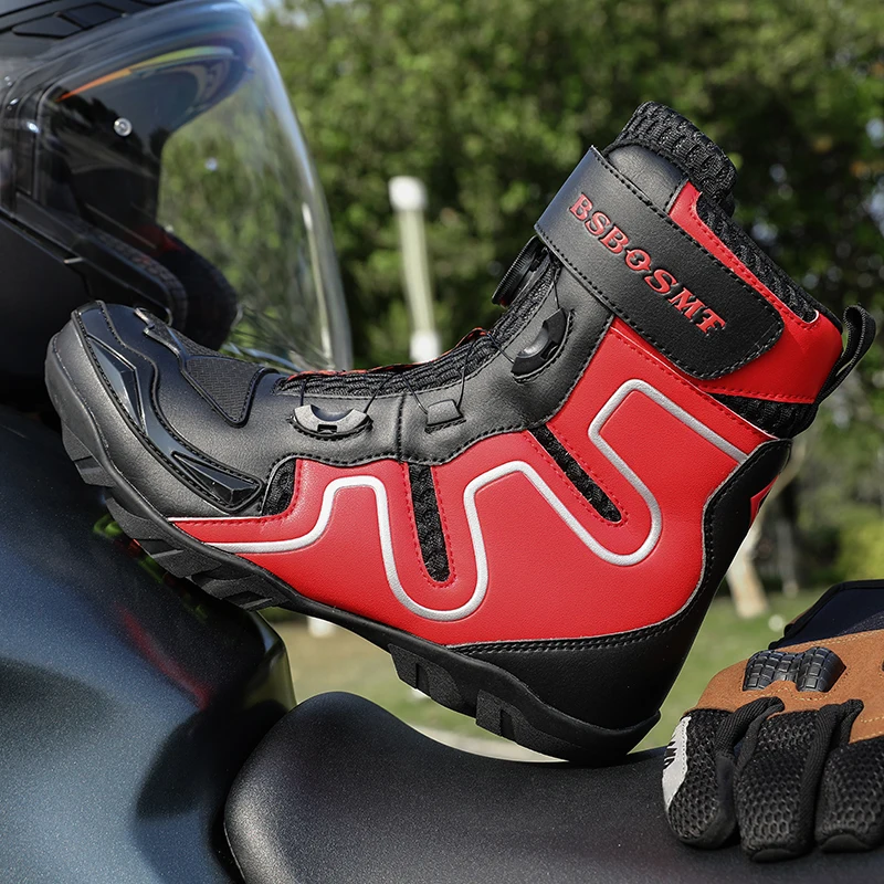 Motorcycle Riding Men Boots Waterproof Motocross Cycling Shoes Off-Road Motorbike Racing Anti-drop Breathable Equipment Soft