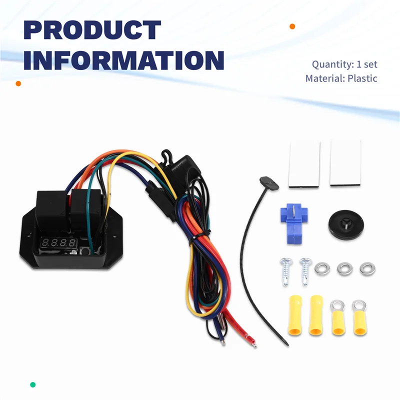 

Radiator Fans Controller Switch Kit Adjustable Temperature Range Digital Electric Thermatic Fan Kit 0444