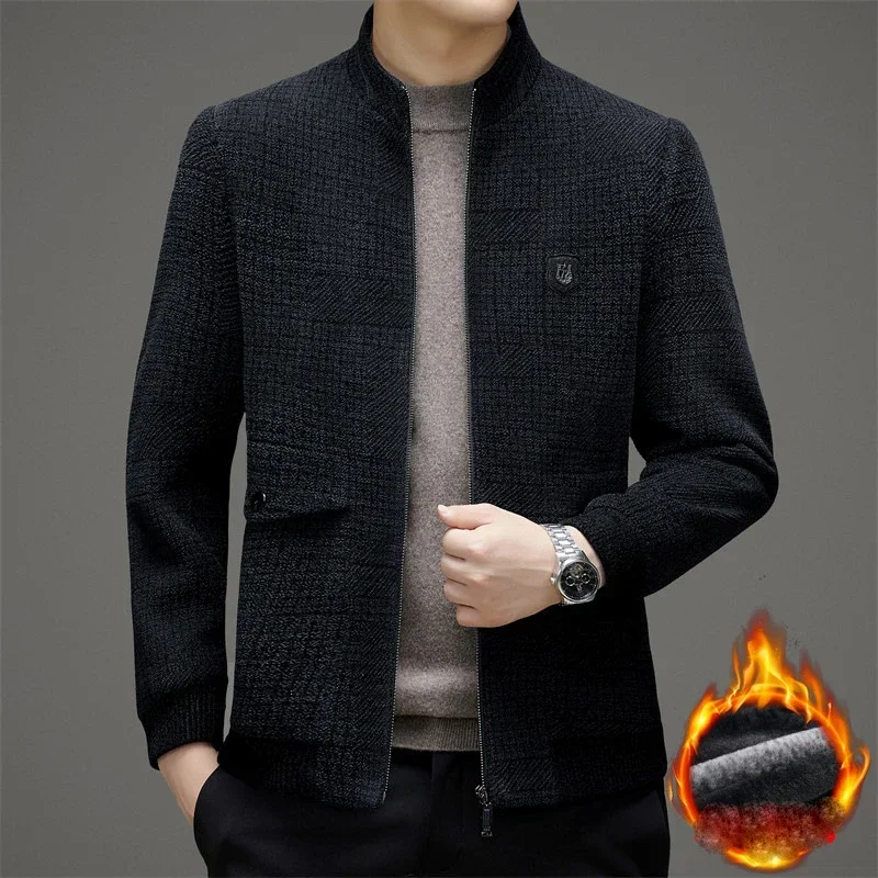 

Men's Jacket 2023 Autumn and Winter New Business Casual Mid Life Thickened Warm Coat