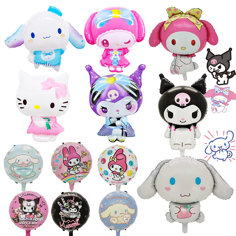 

Sanrio Cinnamoroll Kuromi Мультяшные алюминиевые фольгированные воздушные шары кавайные аниме куклы воздушные шары на день рождения