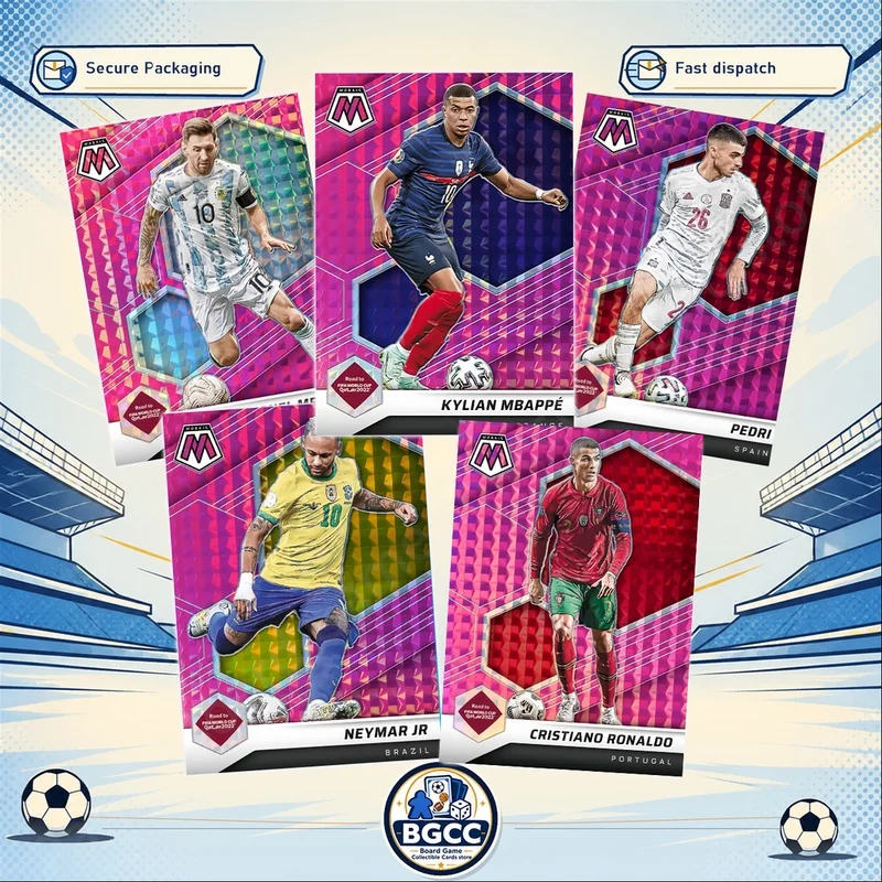 DIY Panini Homemade Football collection card Yamal Harland Maradona Messi Mbappe Neymar Ronaldo Pink series