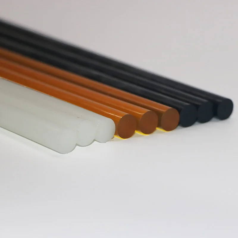 33 Stück 150 Grad hochtemperaturbeständige Heißklebestifte 11 x 300 mm für Heißklebepistole, Schwarz, Weiß, blassgelb – Detail 4