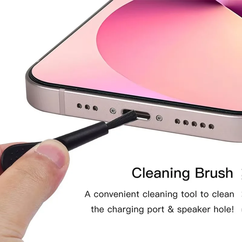 Phone Dust Plug Kit Universal Charging Port Protector Speaker Mesh Sticker with Cleaning Brush for iPhone Samsung Xiaomi
