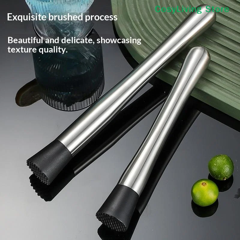 Multifunctional Crushed Ice Hammer Stainless Steel Popsicle Sticks Cocktail Swizzle Stick Fruit Lemon Muddle Pestle Bar Tools