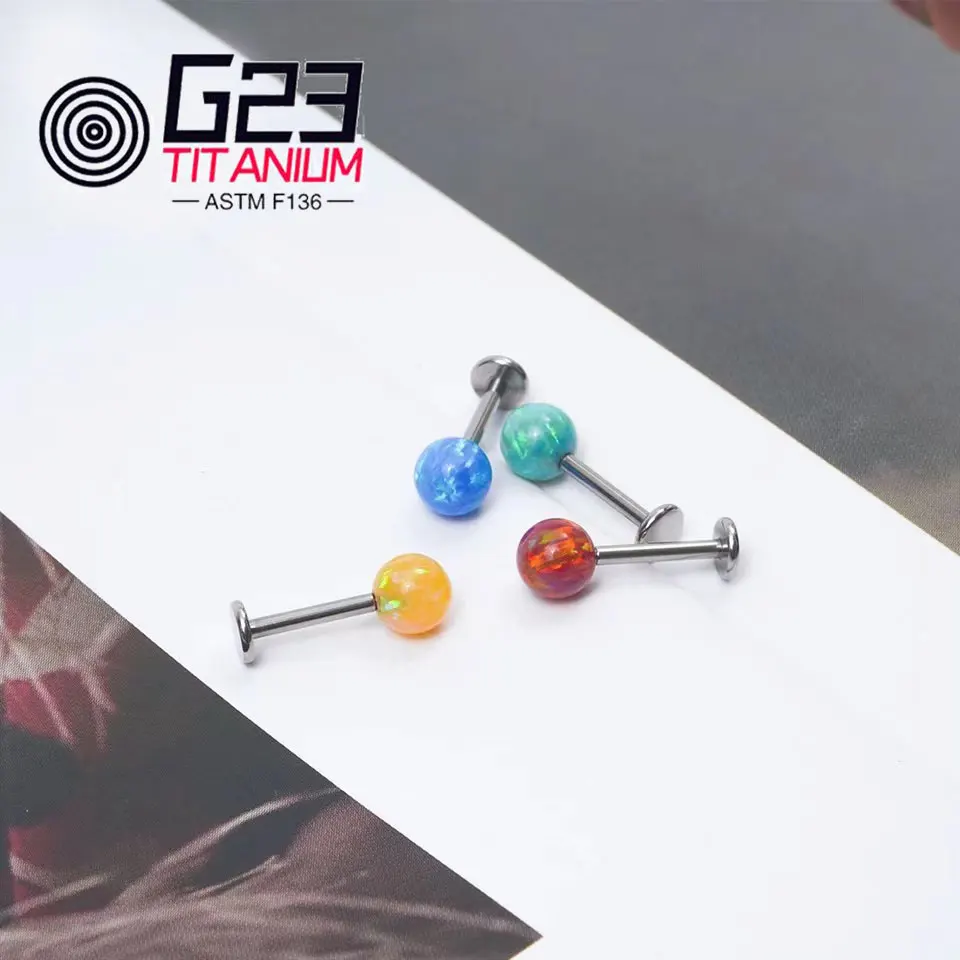 New G23 ASTM F136 Titanium Opal Earrings Nose Stud Piercing Jewllery For Women