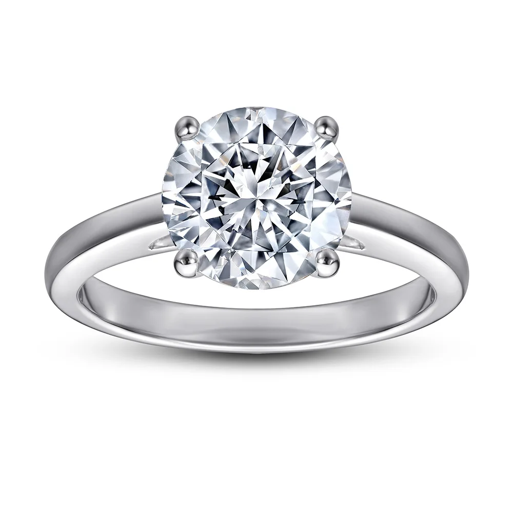 S925 Sterling Silver Women's Ring 2 Carat D Moissanite Prong Set Fashion Premium Wedding Band