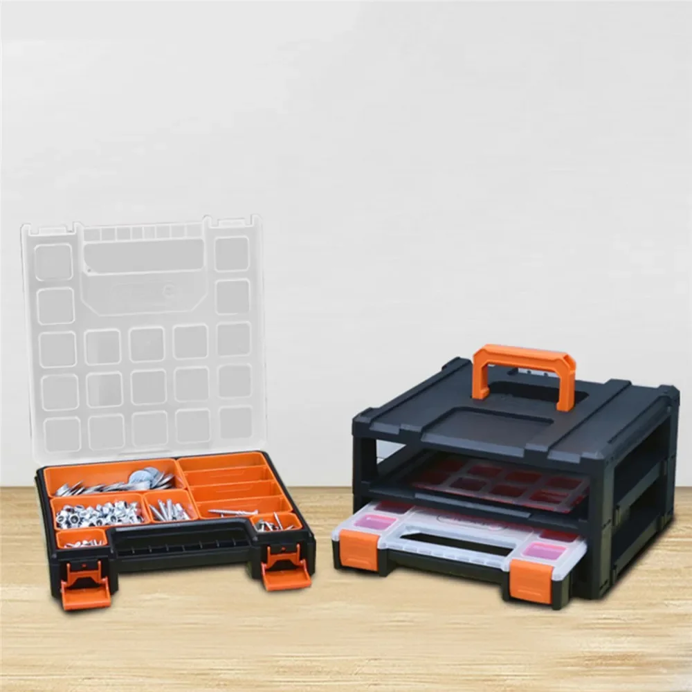 Portable Large Empty Tool Box Set Storage Modular Parts Box Storage Tools Plastic Combination Tool Boxes Edc Accessories