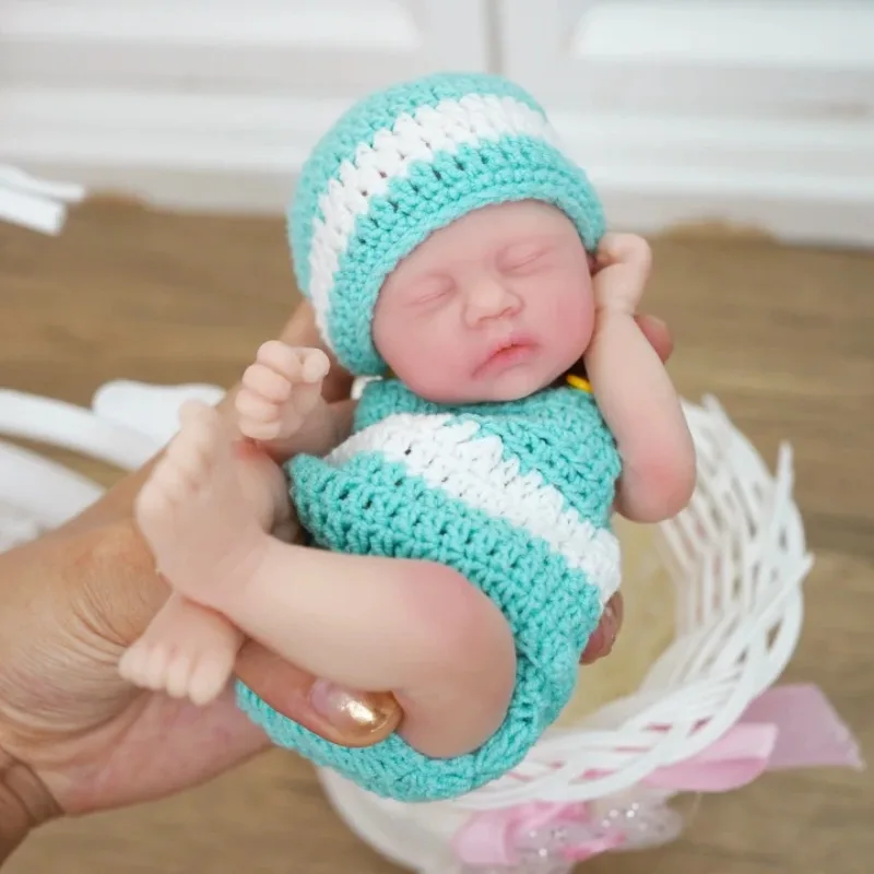 

7" Micro Preemie Full Body Silicone Baby Dolls - Sleeping Lifelike Mini Reborn Boys & Girls Anti-Stress Comfort Toy for Children
