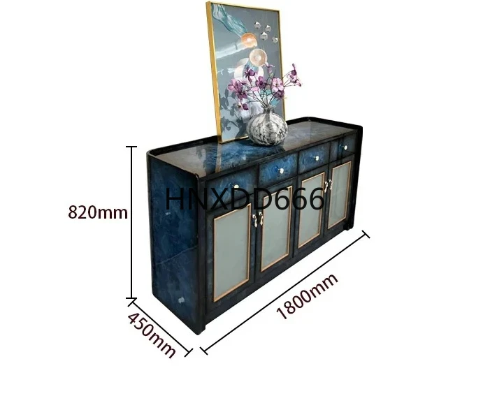 

Italian Light Luxury Solid Wood Sideboard Villa High-End Entrance Cabinet Locker Complete