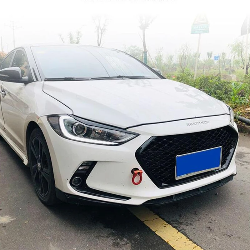 

For Hyundai Elantra Racing Grills Decorative Cover ABS Front Bumper Mesh Grille Splitter Body Kit 2016-2021 Year