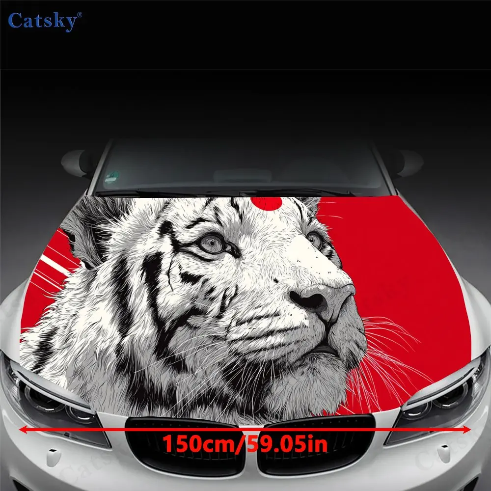 Cool Tiger King print,car hood stickers,PVC waterproof Self adhesive car hood sticker,car hood decoration protection stickers,Au