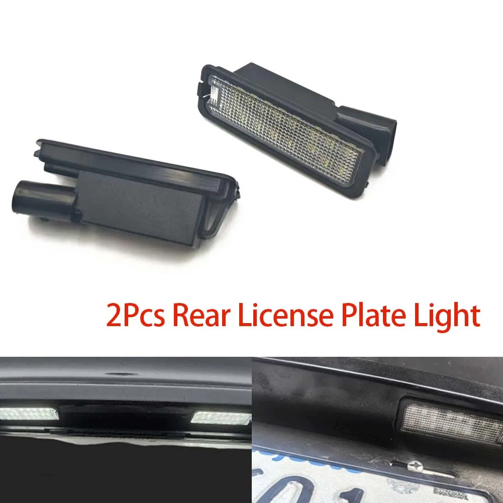2 قطعة 12 فولت LED الخلفية رقم السيارة لوحة ترخيص ضوء علامة ضوء مصباح لشركة فولكس فاجن GTI جولف 4 5 6 7 MK4 MK5 MK6 MK7 B7 CC شيروكو P2N8 #1