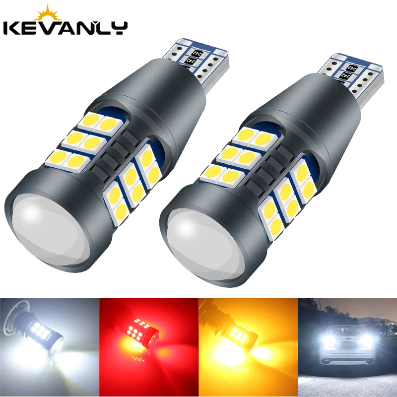 

KEVANLY 2PCS CANBUS T15 W16W LED High Power Bulb 3030 27SMD Chip Reverse Parking Backup Lights 12V Super Bright Light For Car