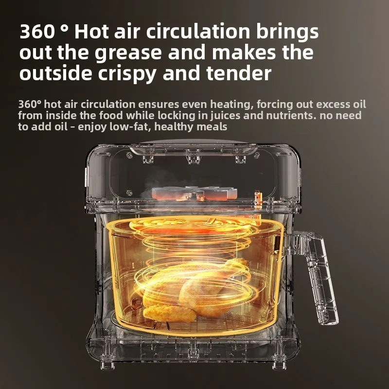 Visual air fryer, home smart voice-activated timer, touch-screen multi-functional fully automatic electric oven