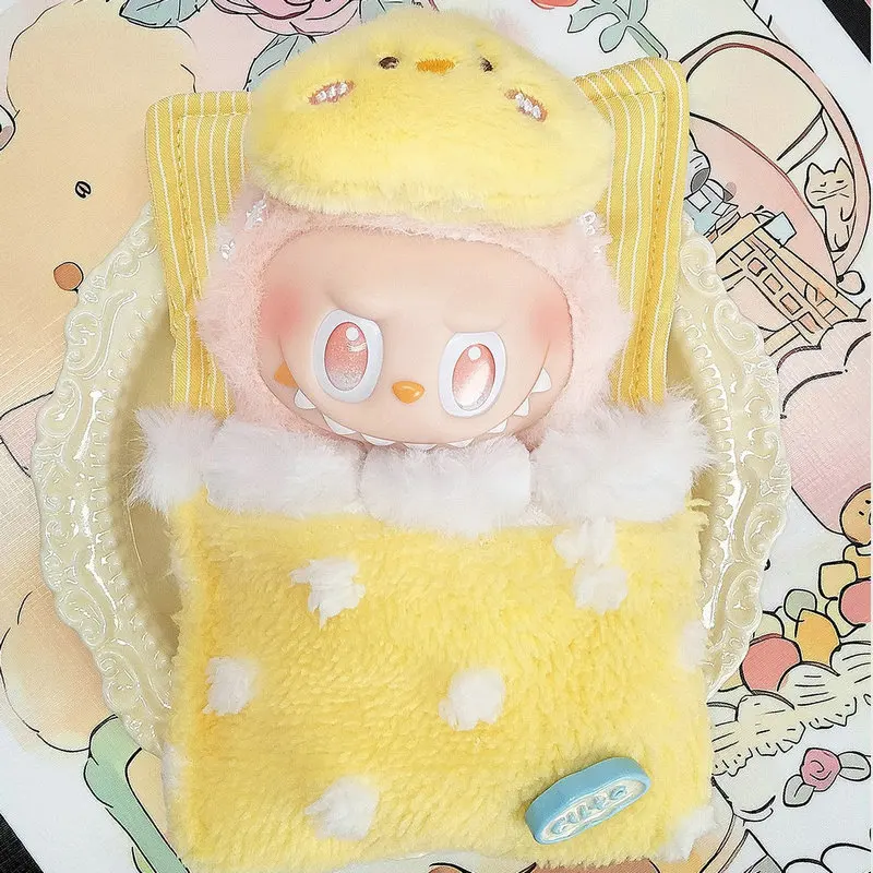 Adorable mini cama para muñecas diseñada exclusivamente para juguetes de peluche Labubu (Gensiones 1-3)