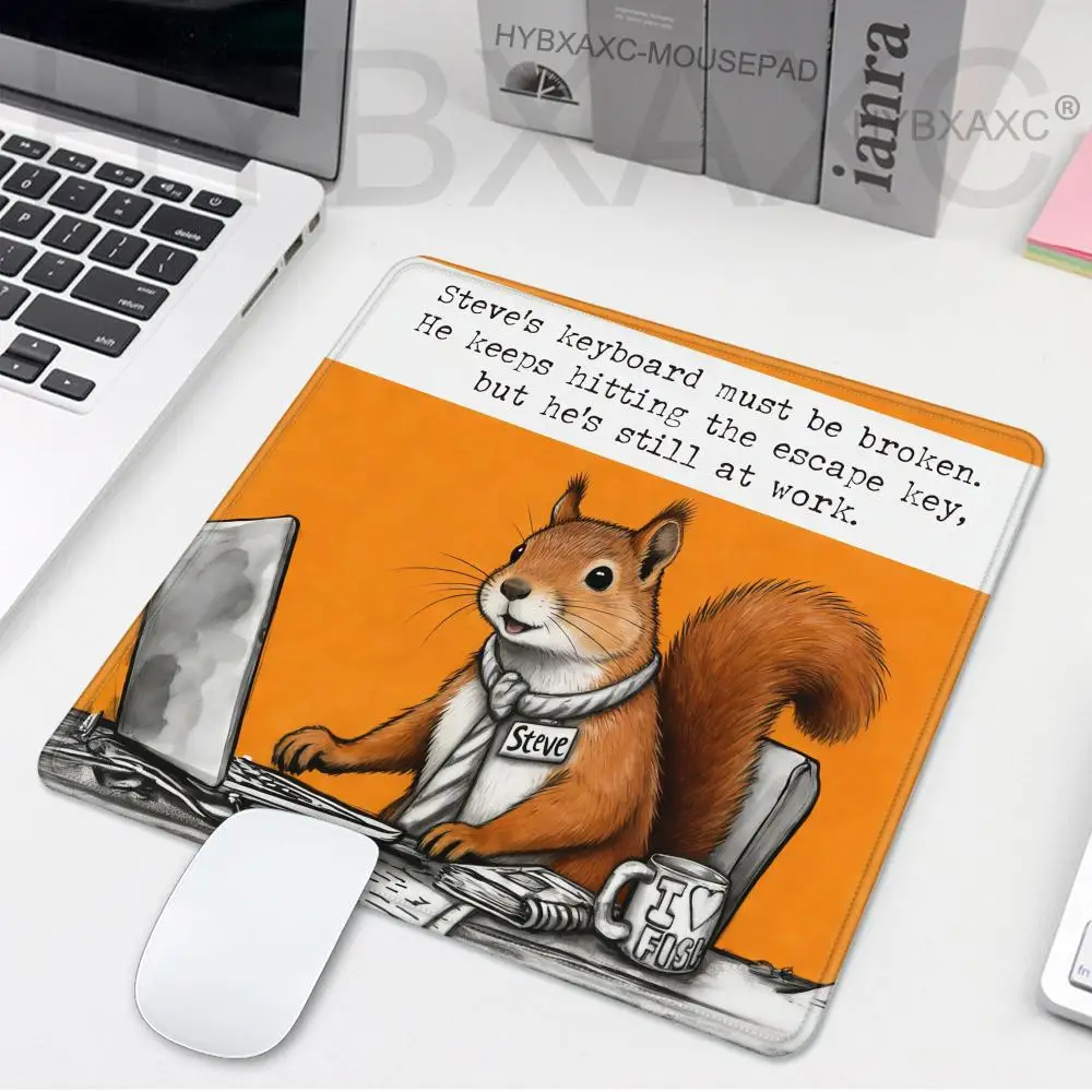 

HYBXAXC Squirrel at Work The Unescapable 9-to-5 Small Mouse Pad Desktop Computer Keyboard Wireless Boy Girl Gift for Play games