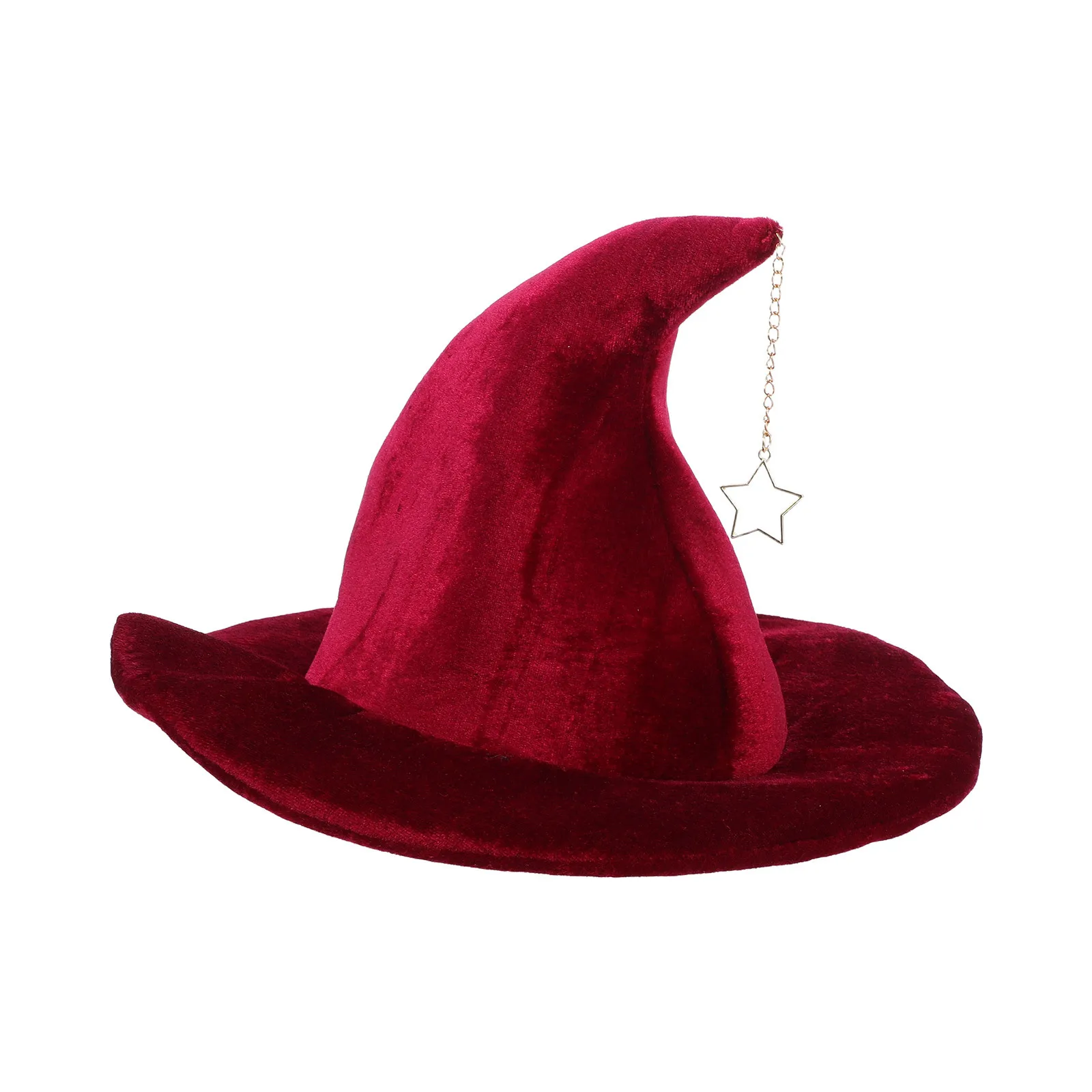 

Star Pendant Witch Hat Stylish Comfortable Cosplay Halloween Party Wizard Hat Adult Women Stage Performance Halloween Costume