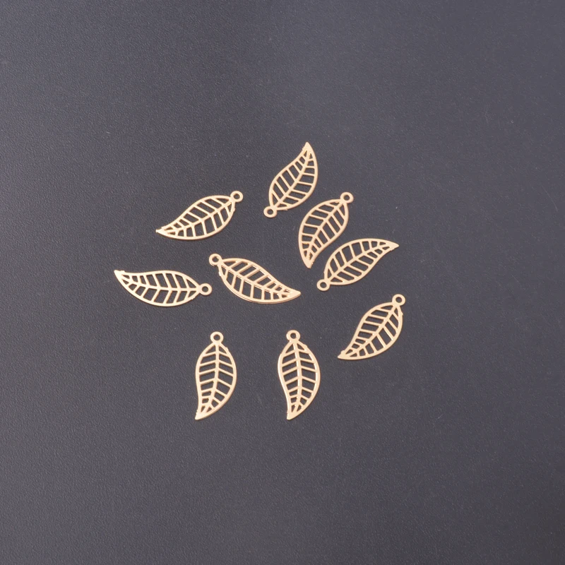 50 Stück AC14406 Kleine Blätter Schmuckanhänger Mini-Blatt DIY Schmuck Ohrring Halskette Komponenten – Detail 6