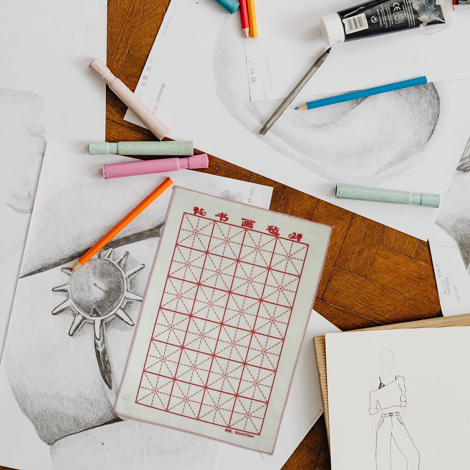 

Набор из 5 многоразовых войлочных ковриков для каллиграфии и китайской живописи, для студентов, художественные принадлежности для каллиграфии и рисования