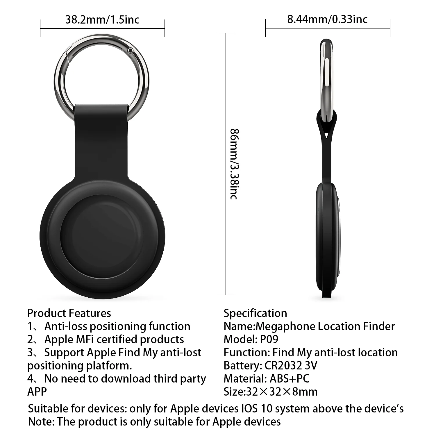 Micflip localizador de segurança smarttrack link etiqueta inteligente com apple encontrar minha chave bluetooth gps rastreador para earbud bagagem mfi finder ios