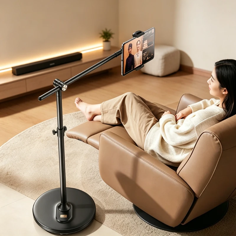 2026 Mobile Tablet Phone Floor Stand Universal Wheels Adjustable Bedside Holder for Live Streaming Video Viewing 스마트폰 태블릿 거치대