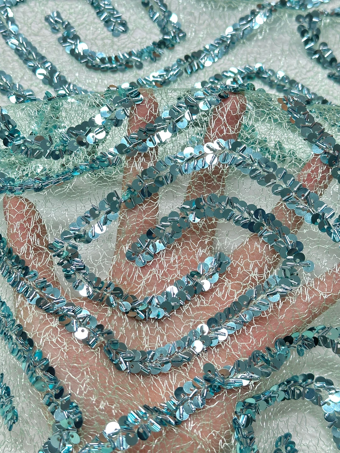 Royalblue Latest Beads African Lace 2026 High Quality Sequins Nigerian French Tulle Fabric Embroidery for Women Dress