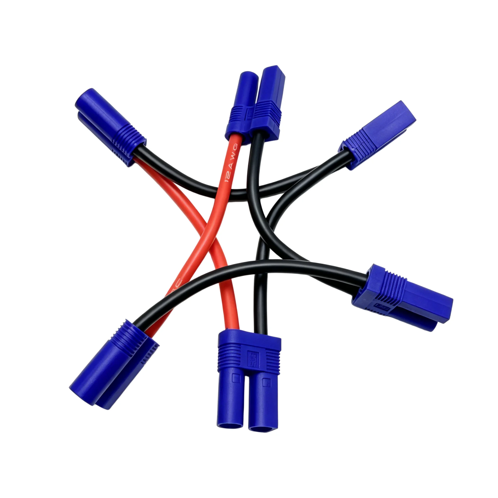 EC5 Series Connection Cable 12AWG Silicone Wire O Style 10CM 2-male 1-female Serial Connection Cable for Rc Toys