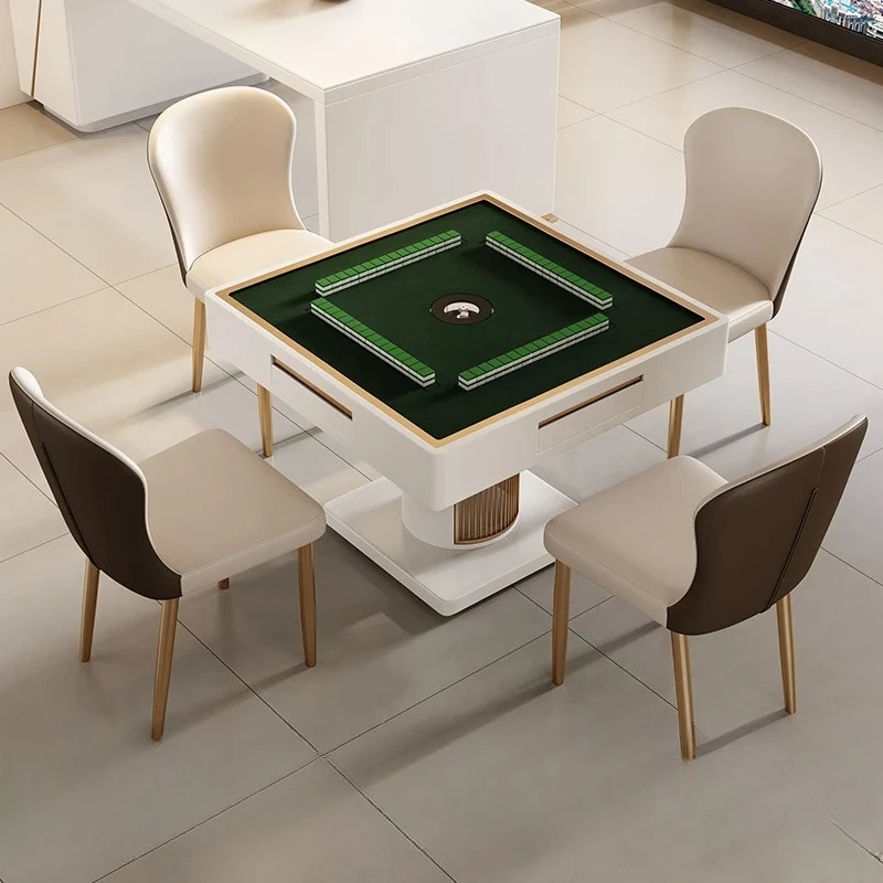LH dining table mahjong table dual-purpose integrated combination modern simple rock slab