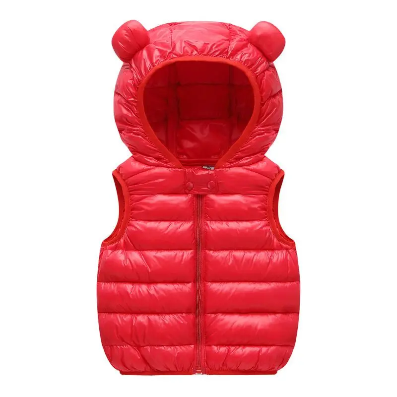 Autumn Children Warm Down Vest Baby Cotton Waistcoat Kids Outerwear Vest Children Clothing Boys Girls Hooded Jackets Vest