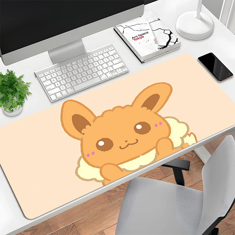 

Mouse Pad E-Eevee Non-Slip Rubber Edge locking mousepads Game play mats notebook computer P-Pokémon Home Decor Kawaii Mouse mat