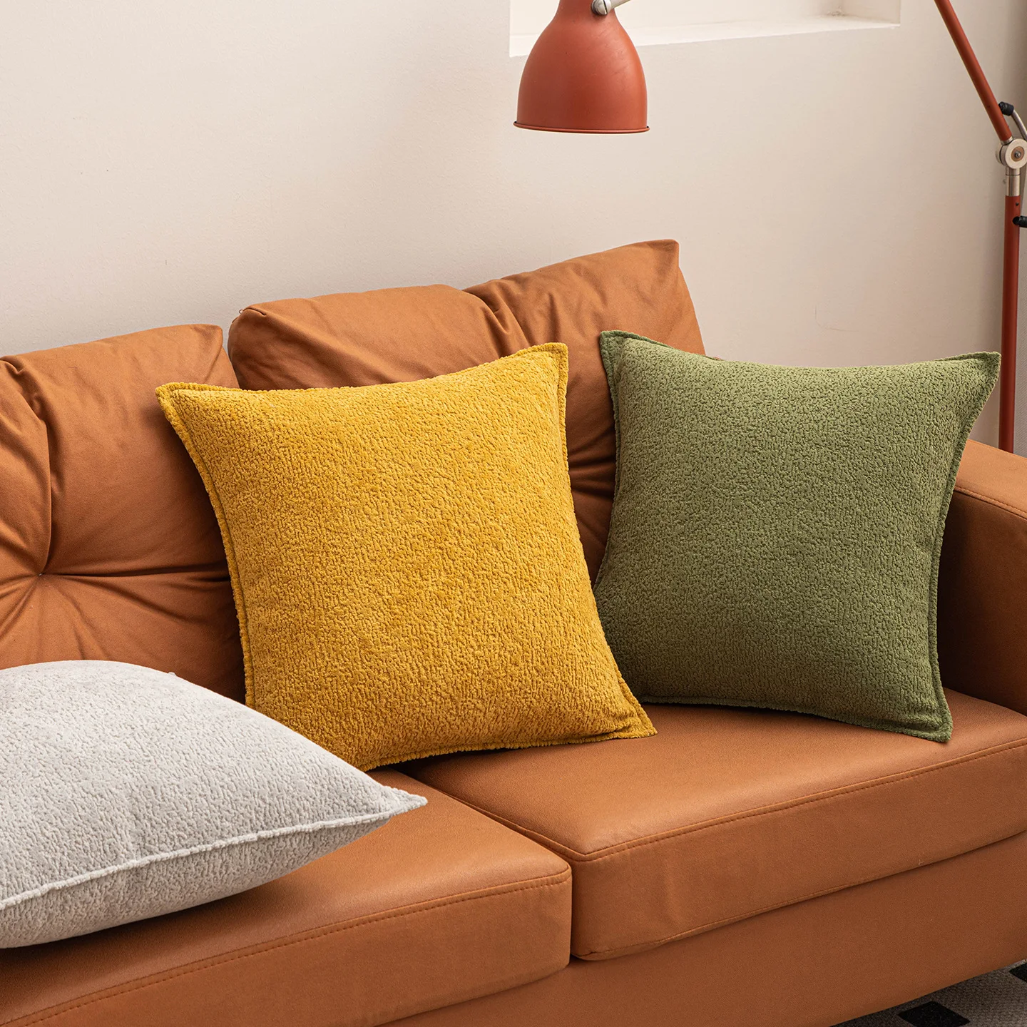 

Minimalist Pure Color Knitted Cushion Cover Square Pillow Case Soft and Comfortable Suitable for Bedroom Sofa Living Room Decor