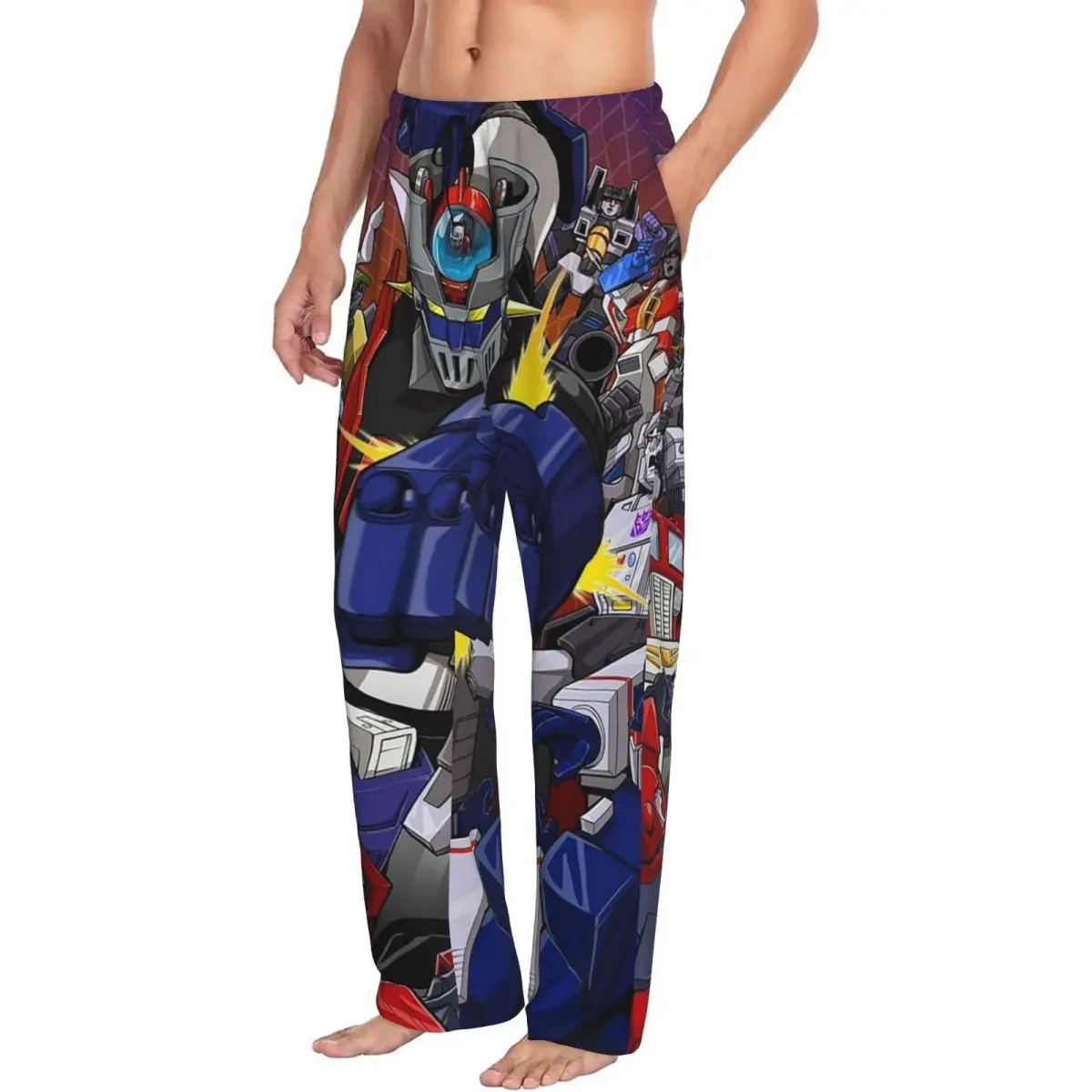 

Custom Mazinger Z Mad Robot Grendizer Anime Manga Men Pajama Pants Lounge Sleep Sleepwear Bottoms with Pockets