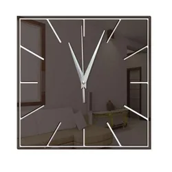 Fashion Creative Geometry Square Shape Acrylic Wall Clock Living Room Background Mirror Sticker Quartz Clock Home Decor