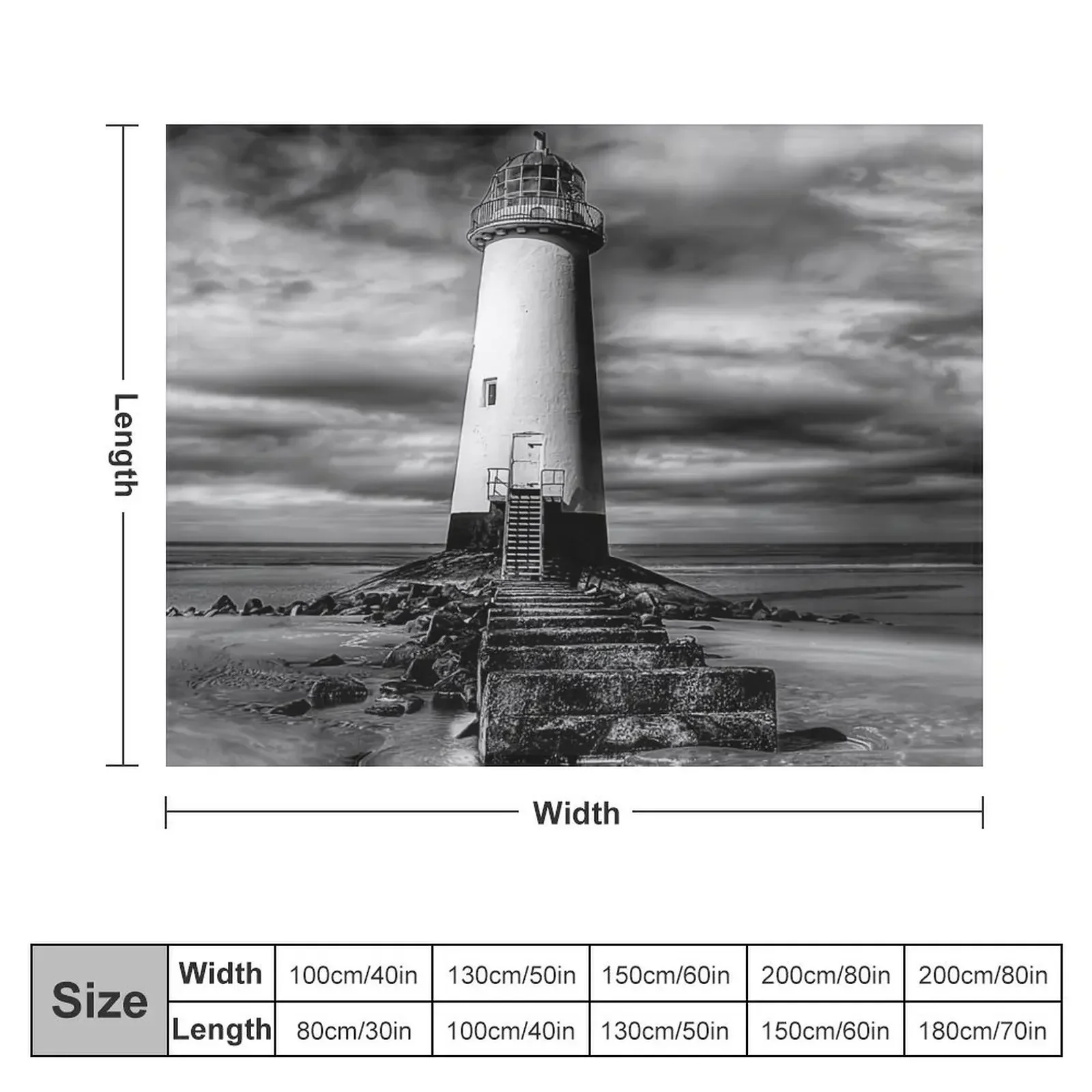 Talacre Lighthouse Point of Ayre Wales Throw Blanket Luxury Brand Softest Blankets