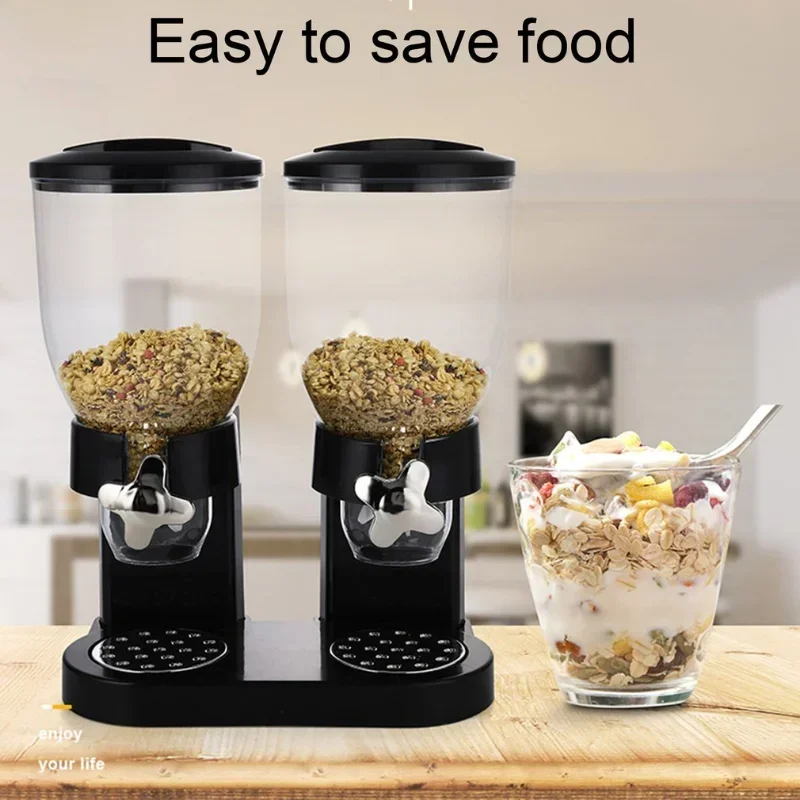 Multifunctional Food Storage Containers Cereal Dry Food Dispenser Storage Container Dual Control Household Kitchen Storage Bottl