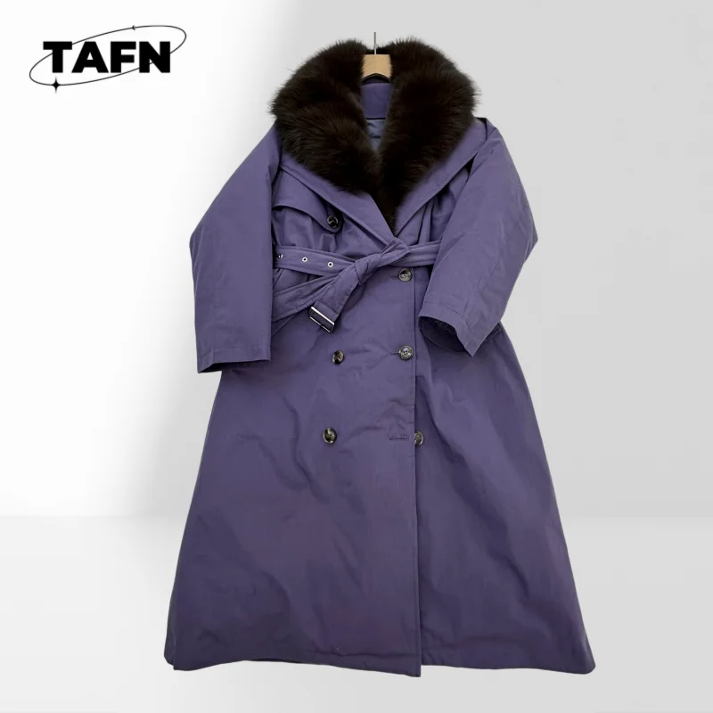 Stylish Women's Long Sleeve Trench Jacket  Fashionable Women's Lapel Trench Coat Soft Mid-Length Coat with Belt AK0504