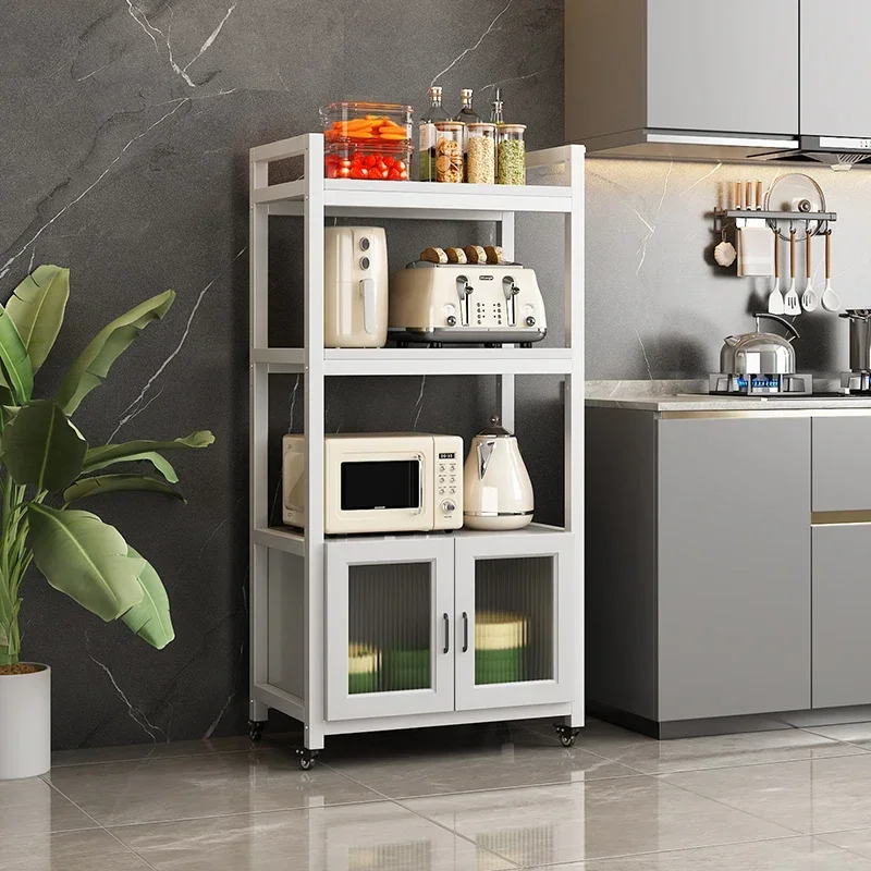 

Kitchen locker Floor-to-ceiling removable microwave oven Oven storage rack Multi-layer household locker shelf
